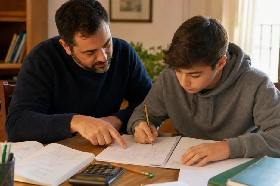 Profesor de matemáticas ayudando a un alumno en Mérida